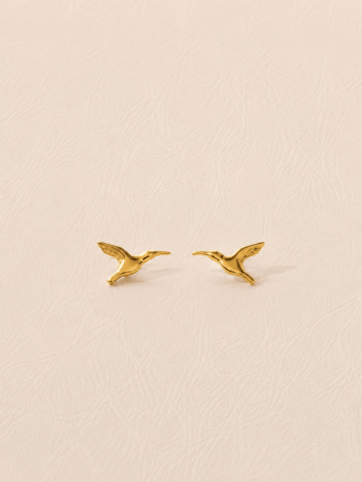HONEY EATER STUDS GOLD VERMEIL