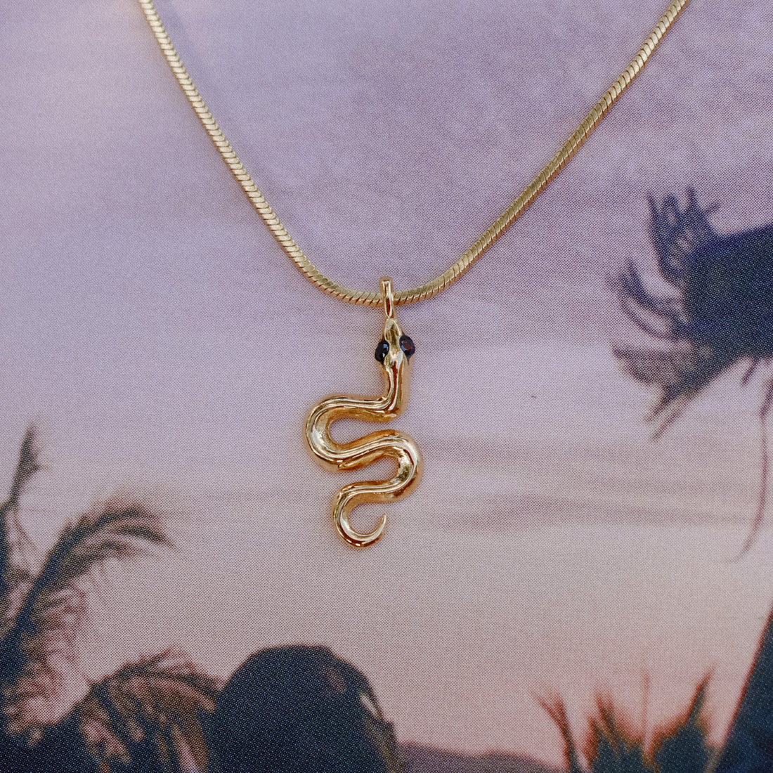 SERPENT NECKLACE GOLD VERMEIL
