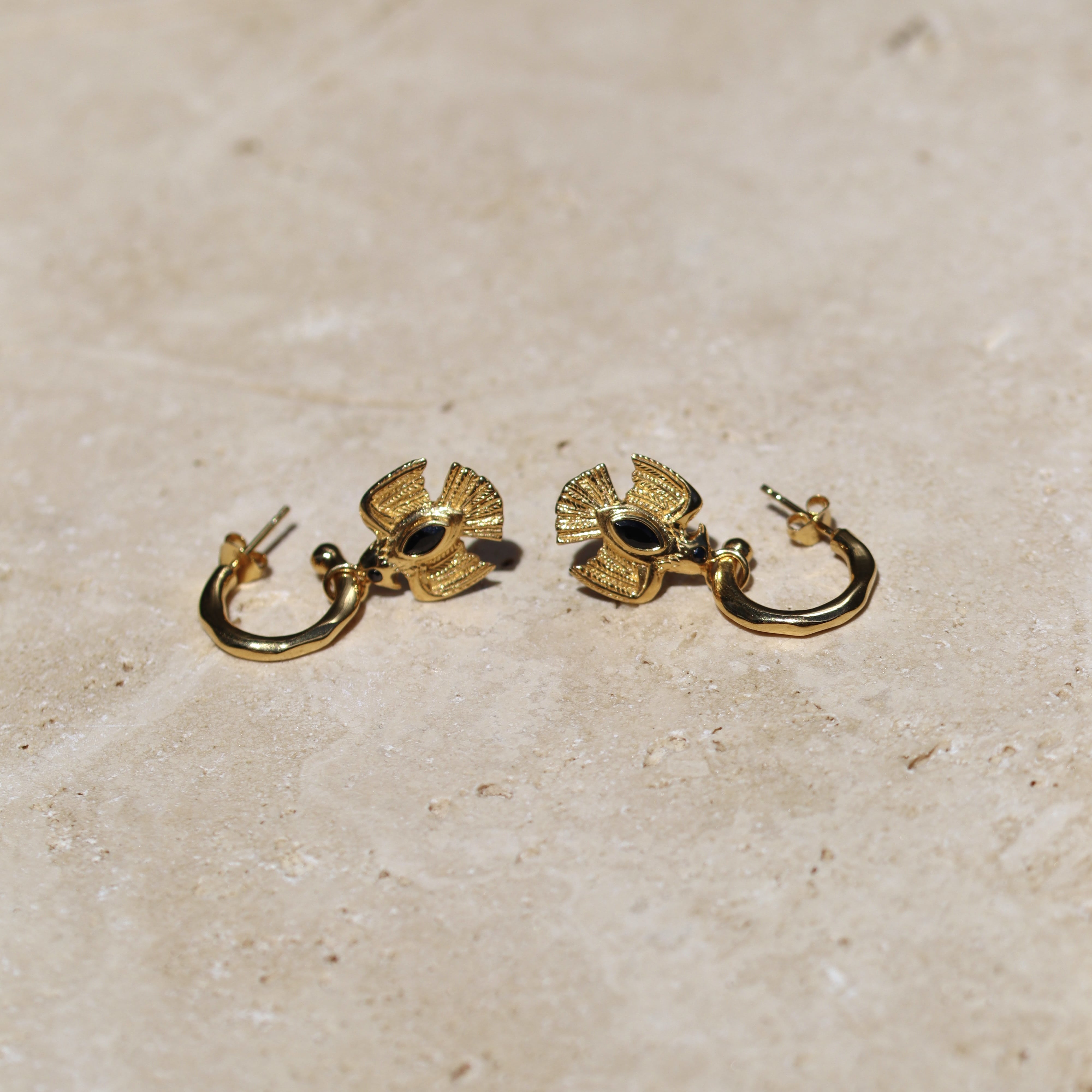 AZTEC EARRINGS GOLD VERMEIL