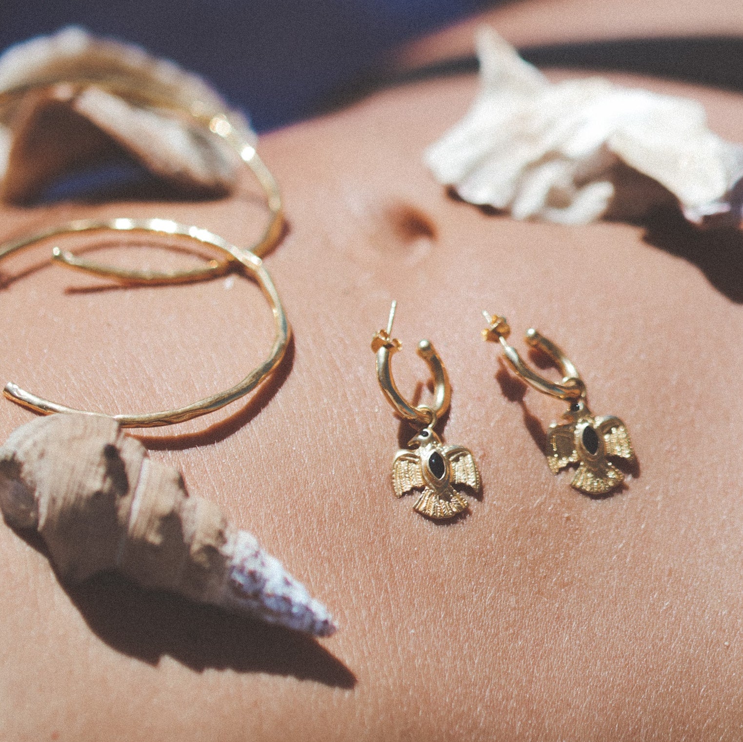 AZTEC EARRINGS GOLD VERMEIL