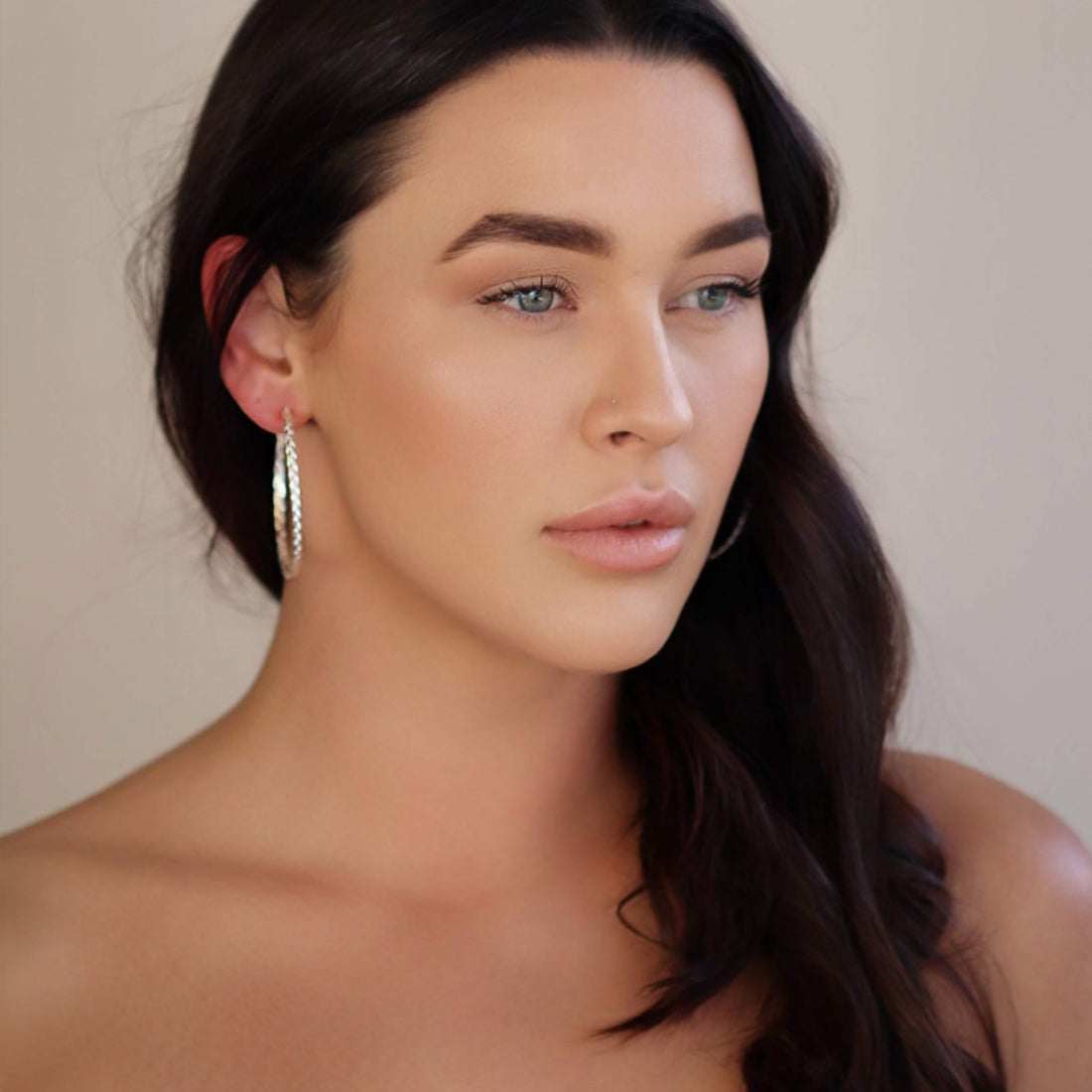 LILLIAN LARGE HOOPS SILVER