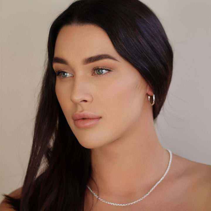 ALLESANDRA MEDIUM HOOPS SILVER